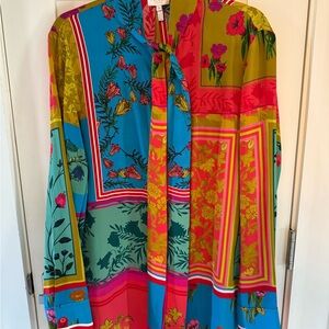 Escada Multicolor Floral Print Blouse